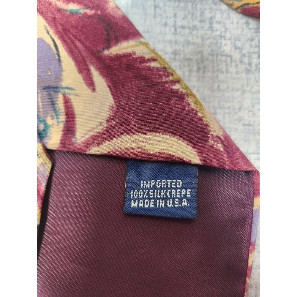 Nino Cerruti Handmade Silk Crepe Mens Tie Abstract Multicolor 58in Long - Picture 5 of 6
